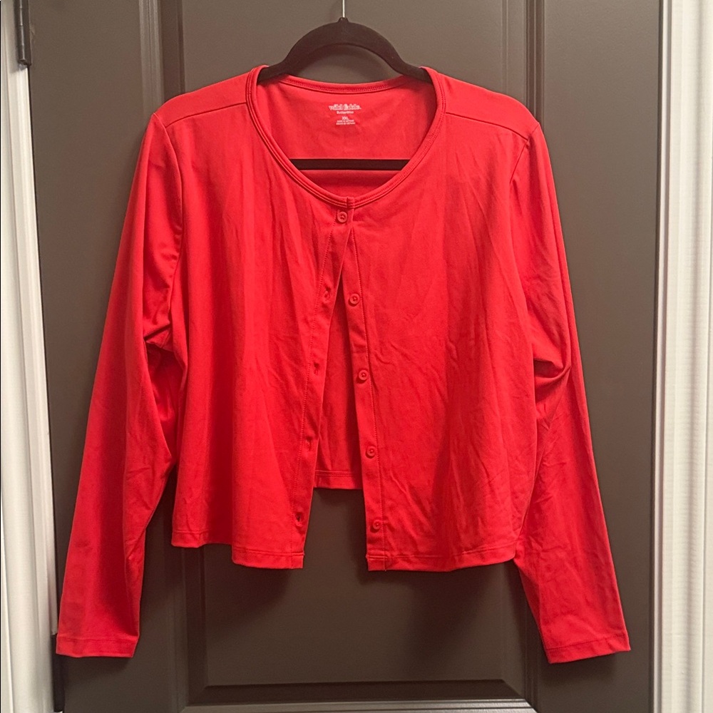 Wild Fable Red Women's Button Down Shirt